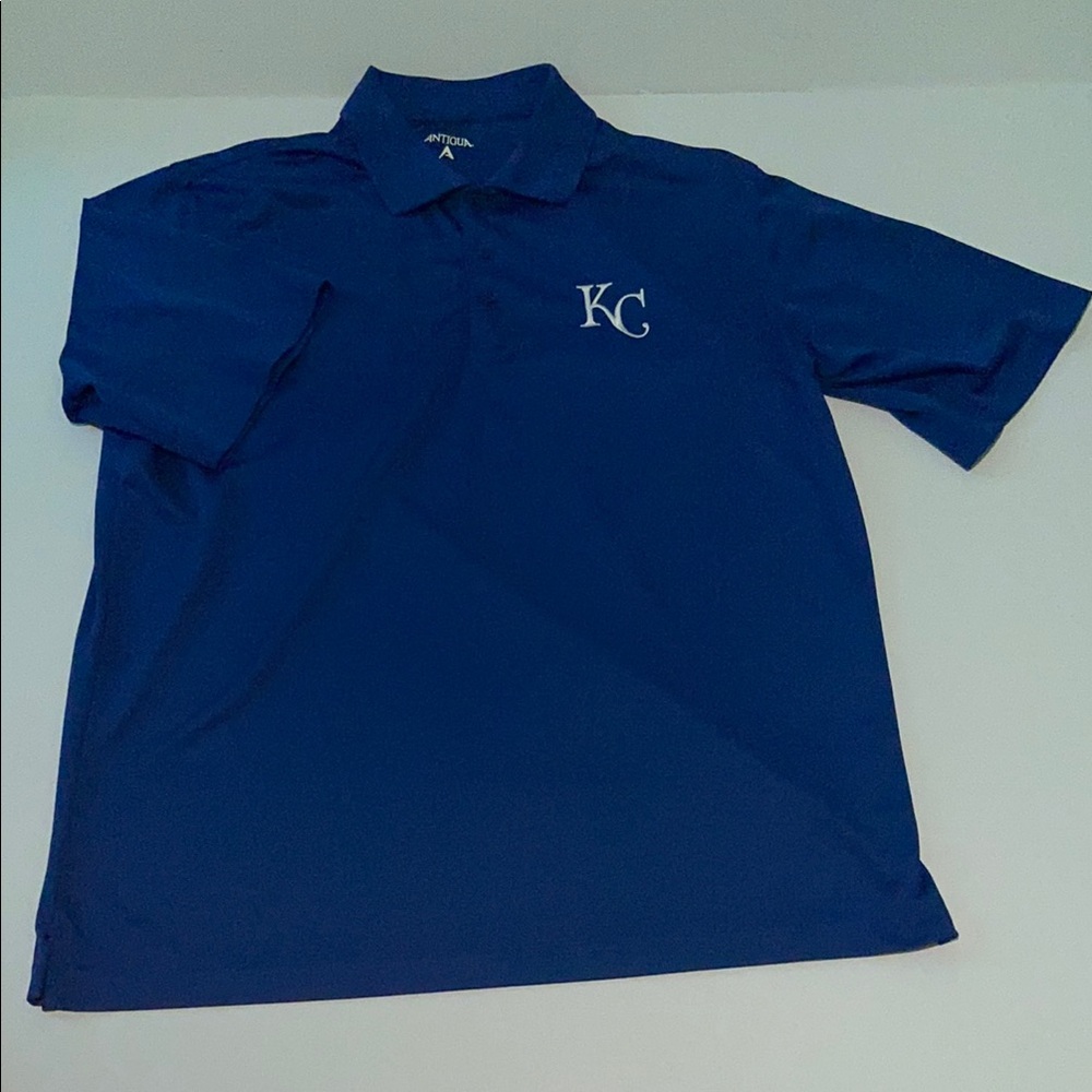 Antigua Men’s Large KC Royals Blue Short Sleeve Polo Shirt